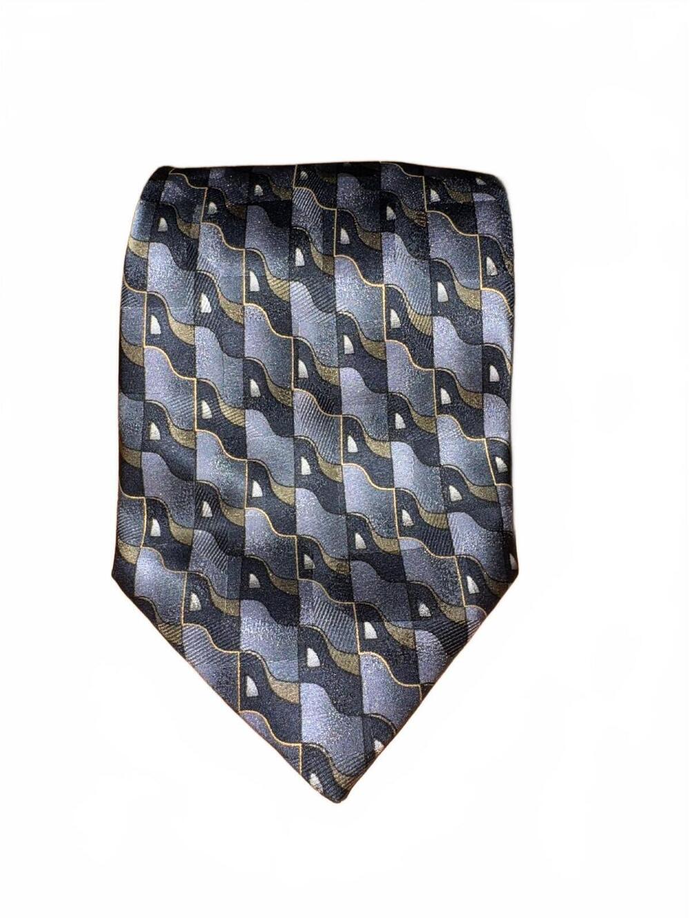 Facets geometric pattern 100% silk tie new with tags